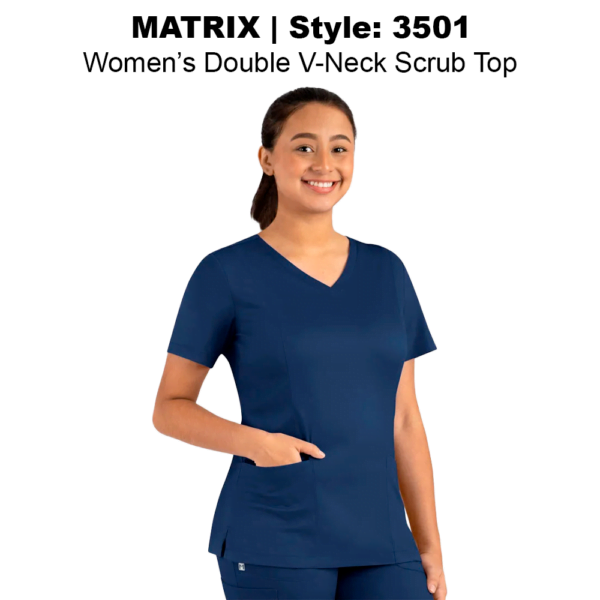 Matrix Women's Double V-Neck Scrub Top | Style: 3501 | HomeHealthcareScrubs.com