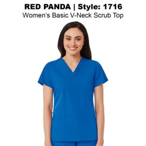 Red Panda Women's Basic V-Neck Scrub Top | Style: 1716 | HomeHealthcareScrubs.com