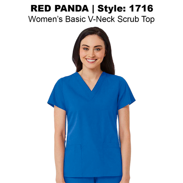 Red Panda Women's Basic V-Neck Scrub Top | Style: 1716 | HomeHealthcareScrubs.com