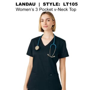 Landau Women's ProFlex 3 Pocket V-Neck Top