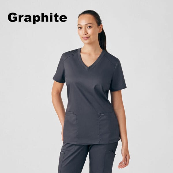 Landau Women's ProFlex 3 Pocket V-Neck Top - Image 2