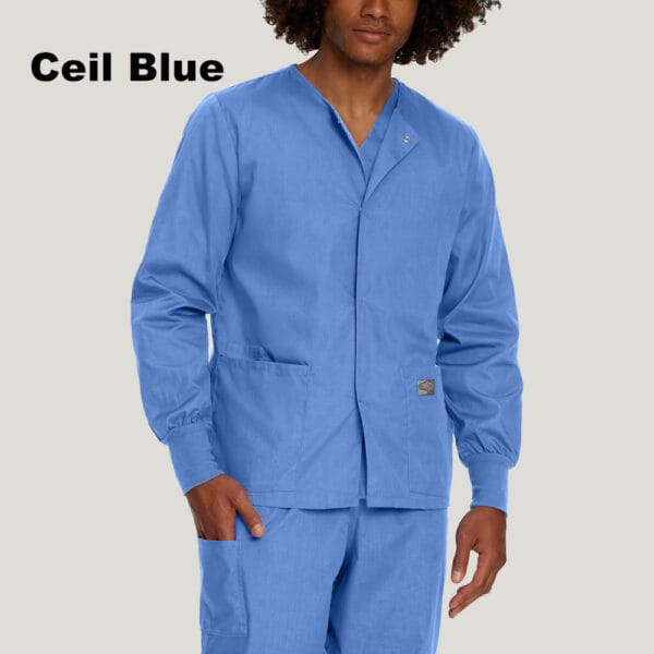 Unisex - Landau Scrub Zone 3 Pocket Warm Up Scrub Jacket - Image 4
